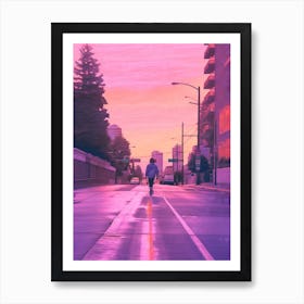 Skateboarding In Vancouver Canada Futuristic 1 Art Print