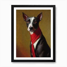 American Hairless Terrier Renaissance Portrait Oil Painting Art Print