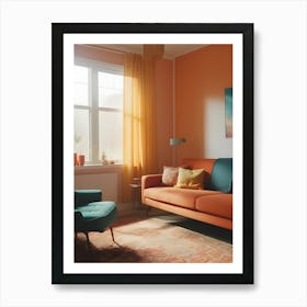 Orange Living Room ~ Reimagined 1 Art Print