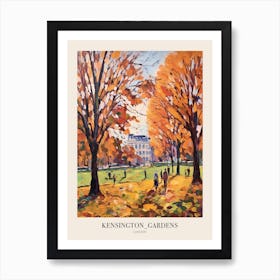 Autumn City Park Painting Kensington Gardens London 2 Poster Art Print
