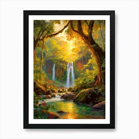 Waterfalls In The Jungle Art Print