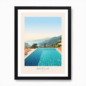 Ravello Italy Midcentury Modern Pool Poster Art Print