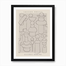 Post Abstract Geometric Pottery Shapes Art Print
