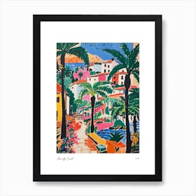 Amalfi Coast Matisse Style, Italy 6 Watercolour Travel Poster Art Print