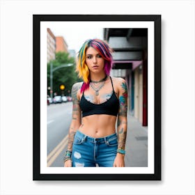 Pretty Punk Girl - Hall-O-Gram Creations 25 Art Print