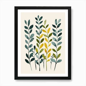 Boxwood Tree Flat Illustration 3 Art Print