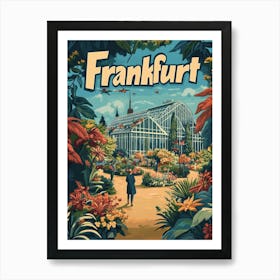 Aihrgdesign A Retro Travel Poster For Frankfurt Featuring The Ef5147b0 De86 4800 9f45 4bf41570abd8 1 Art Print