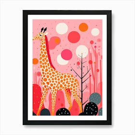 Giraffe Dot Portrait 2 Art Print