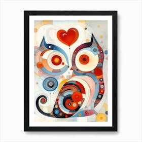 Twilight Love: A Pair of Enchanted Owls Art Print