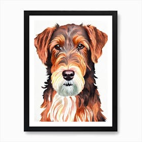 Wirehaired Vizsla 2 Watercolour Dog Art Print