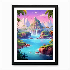 Islands Cartoon 1 Art Print