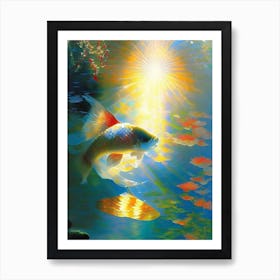 Kin Showa 1, Koi Fish Monet Style Classic Painting Art Print