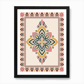 WA240011 - Chic Pink and Green Mandala - Elegant Bohemian Art Design Art Print