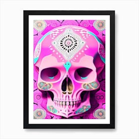 Skull With Mandala Patterns Pink Paul Klee Art Print