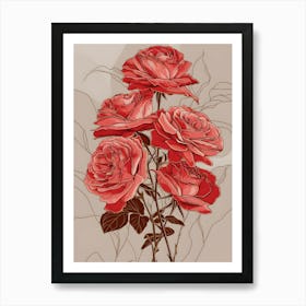 Red Roses Art Print