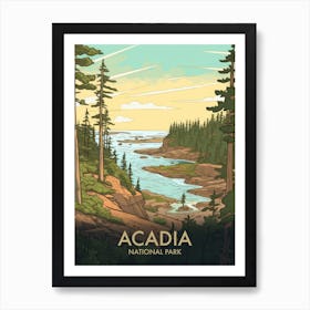 Acadia National Park Vintage Travel Poster 1 Art Print