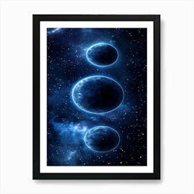 Three Planets In Space Art Print