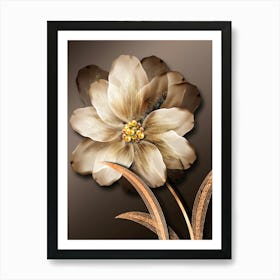 Brown Flower Wall Art Art Print