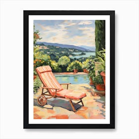Sun Lounger By The Pool In Lucca Italy 2 Art Print