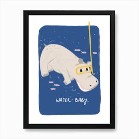 Hippo cute kids room Art Print