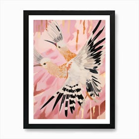 Pink Ethereal Bird Painting Hoopoe 2 Art Print