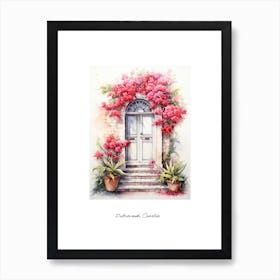 Dubrovnik, Croatia   Mediterranean Doors Watercolour Painting 3 Poster Art Print