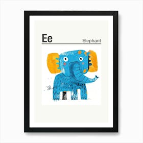 Animals Alphabet Elephant 4 Art Print