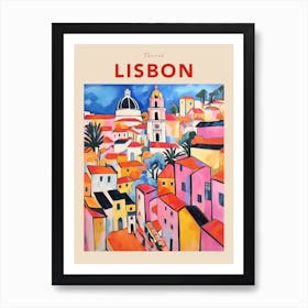 Lisbon Portugal 2 Fauvist Travel Poster Art Print