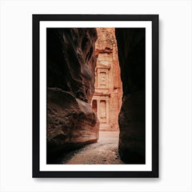 Glimp Of The Treasury Of Petra In Jordan Art Print