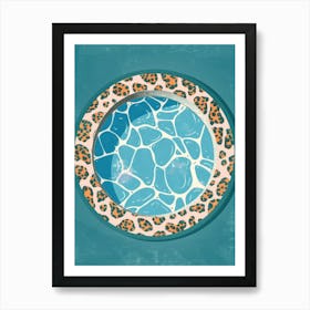 Leopard Swimming Pool Art Print