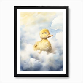 Cute Duckling In The Cloud 2 Art Print