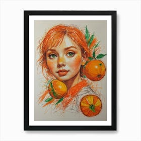 Orange Girl Art Print