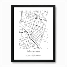 Masanasa,Spain Minimalist Map Poster