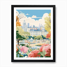 Luxembourg Gardens France Modern Illustration 1 Art Print