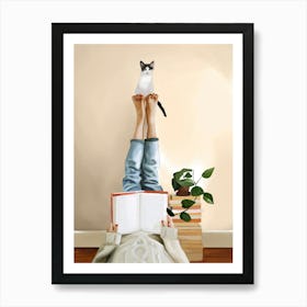 Paws and Prose Art Print