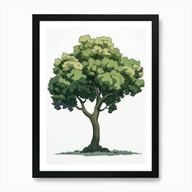 Sycamore Tree Pixel Illustration 3 Poster