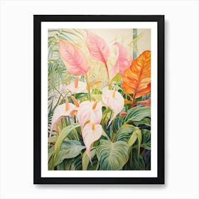 Tropical Plant Painting Peace Lily 2 Art Print