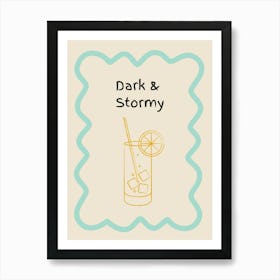 Dark & Stormy Doodle Poster Teal & Orange Poster