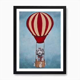 Poodle With Airballoon Art Print