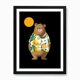 Summer Brown Bear Art Print