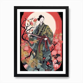 Female Samurai Onna Musha Illustration 21 Art Print
