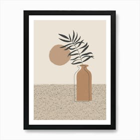 boho Plant In A Vase Art Print