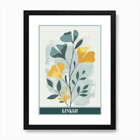 Ginkgo Tree Flat Illustration 3 Poster Art Print