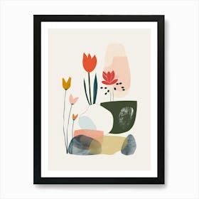 Abstract Objects Collection Flat Illustration 8 Art Print