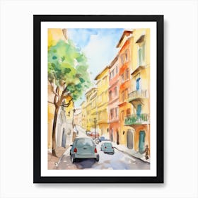 Rome, Italy Watercolour Streets 6 Art Print