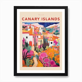 Canary Islands Spain Fauvist Travel Poster Art Print