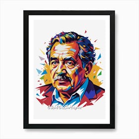 Gabriel García Márquez 02 Portrait WPAP Pop Art Art Print