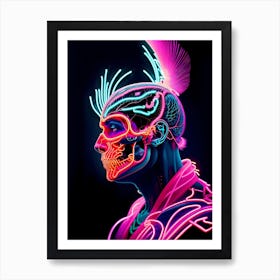 Neon Skull 4 Art Print