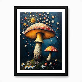 Mushrooms In The Sky Art Print