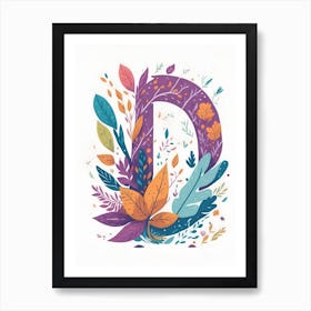 Colorful Letter D Illustration 25 Art Print